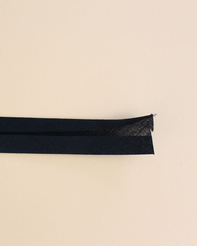 Biais noir mat coton