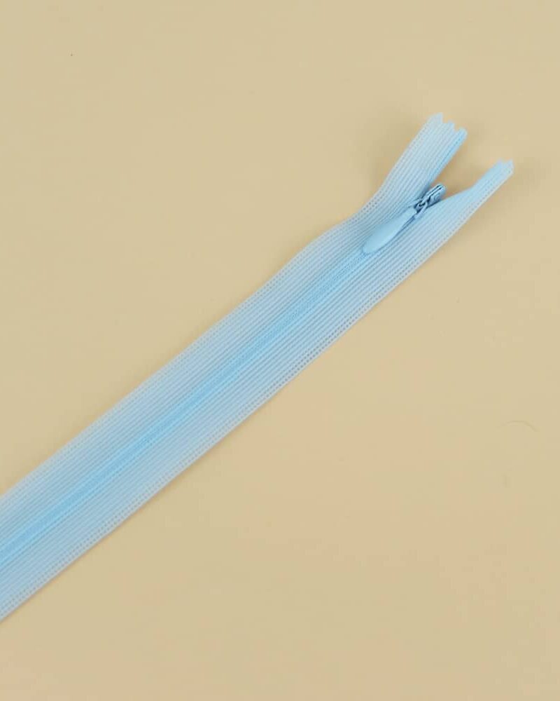 Zip invisible bleu clair