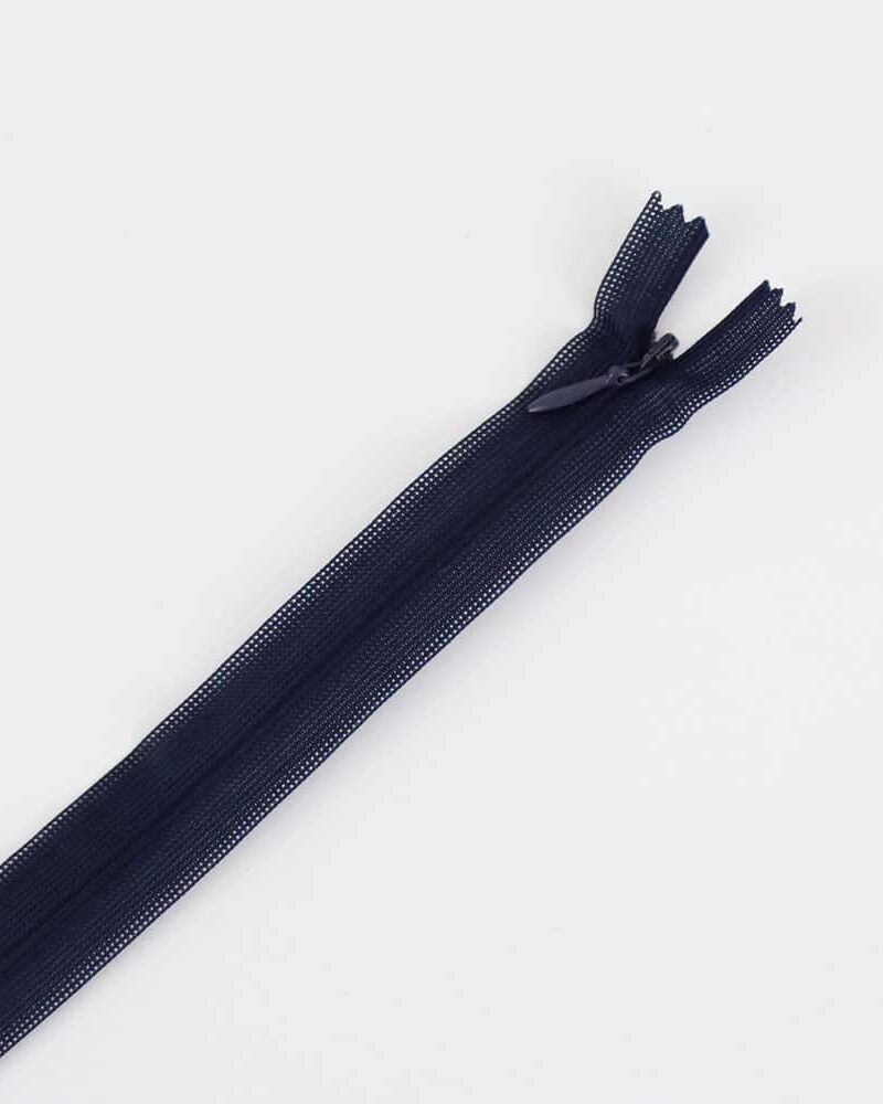 Zip invisible bleu marine