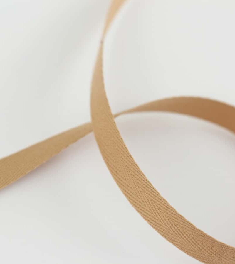 Ruban sergé beige en coton 10,5mm