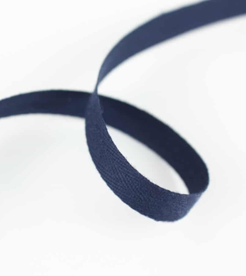 Ruban sergé bleu marine en coton 10,5mm