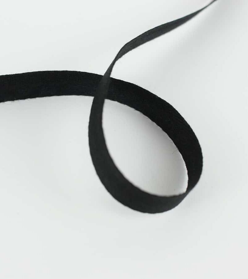 Ruban sergé noir en coton 10,5mm