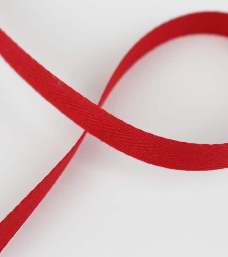 Ruban sergé rouge en coton 10,5mm