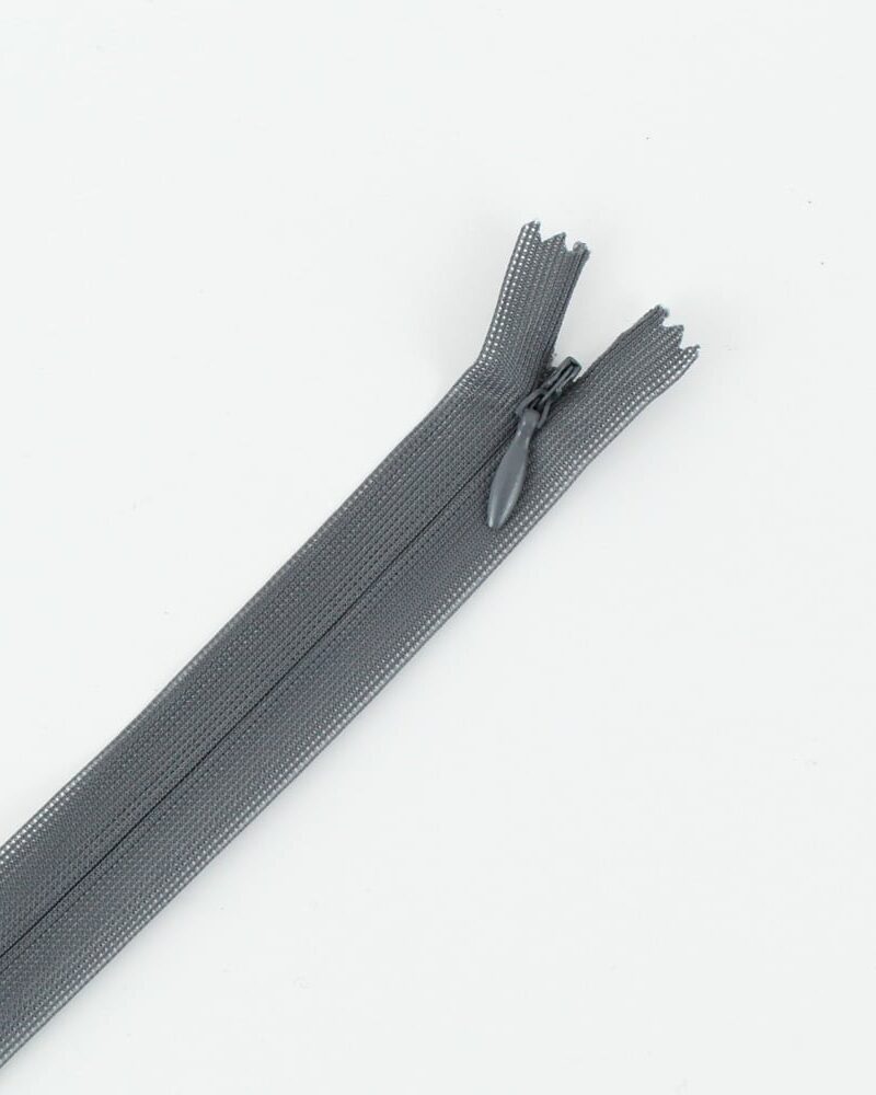 Zip invisible gris foncé