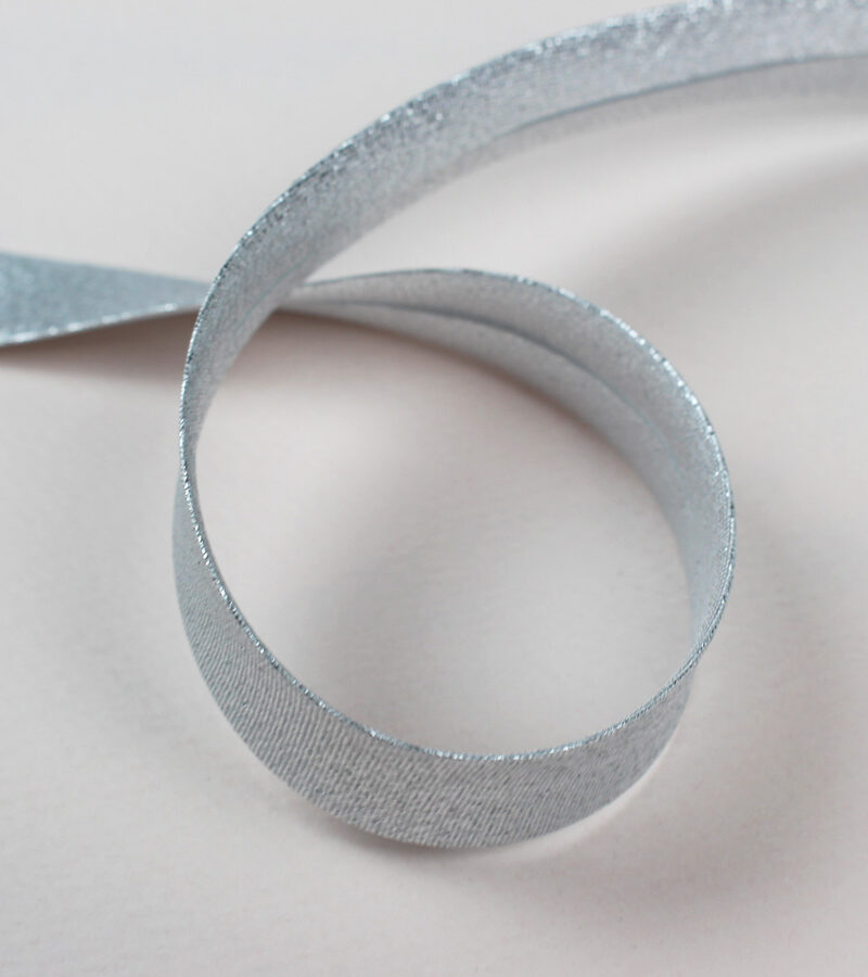 Biais lurex argent