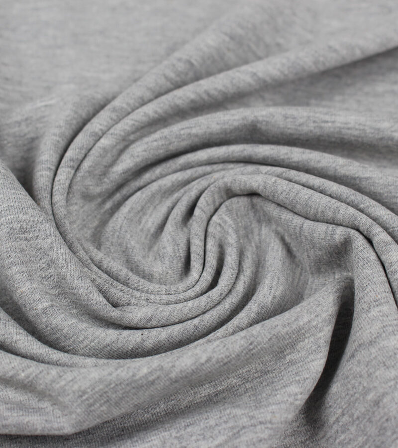 Tissu Jersey de coton gris chiné