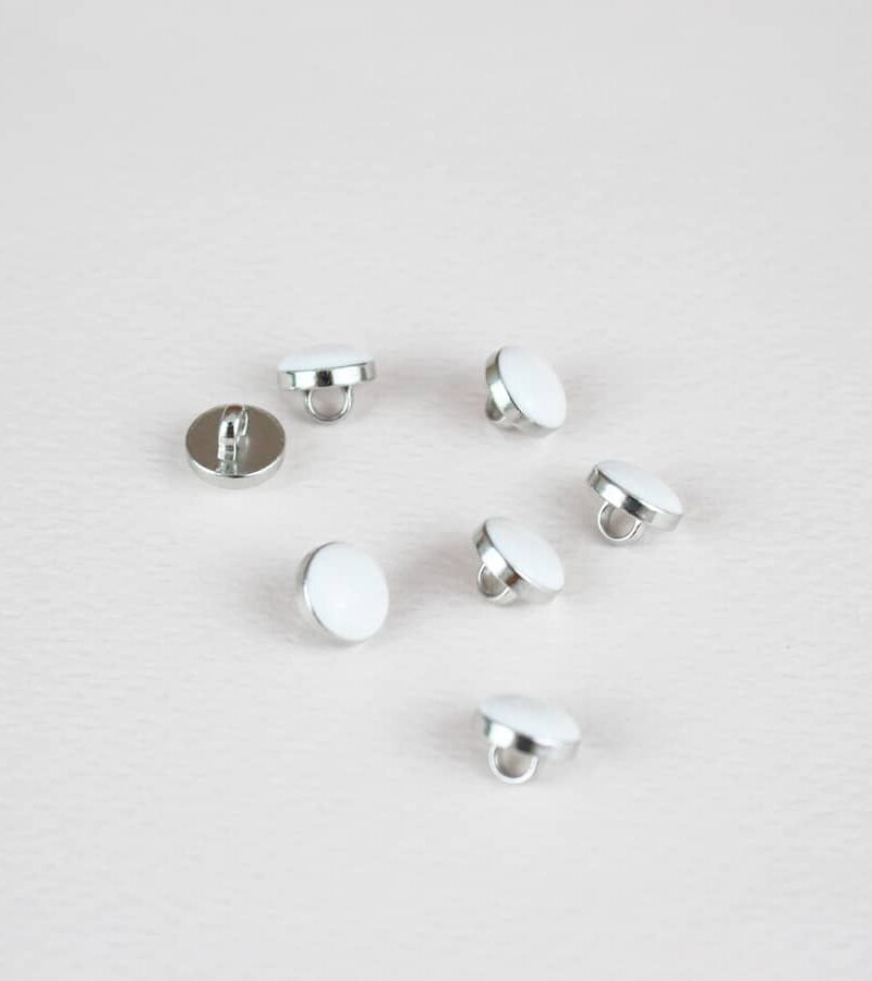 Bouton Elegant - blanc et argent