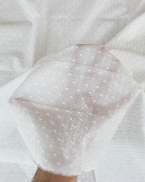 Voile plumetis lurex - blanc cassé