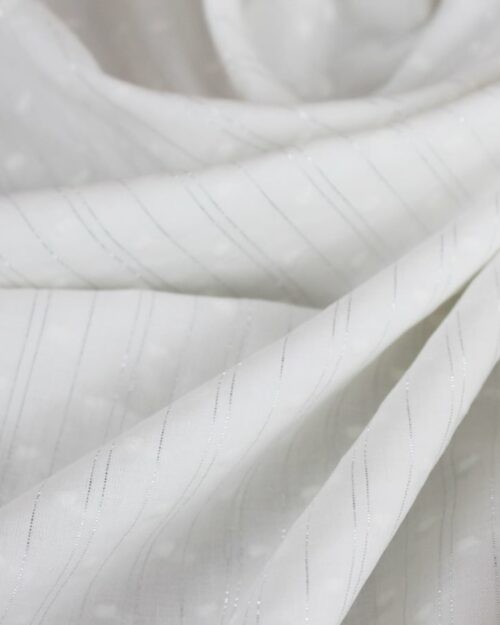 Voile plumetis lurex - blanc cassé