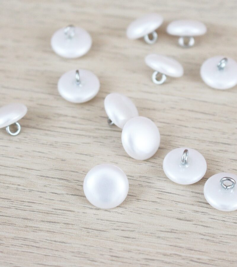 Bouton Champi-nacre - blanc