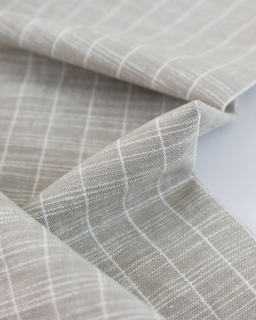 Lin coton carreaux - beige