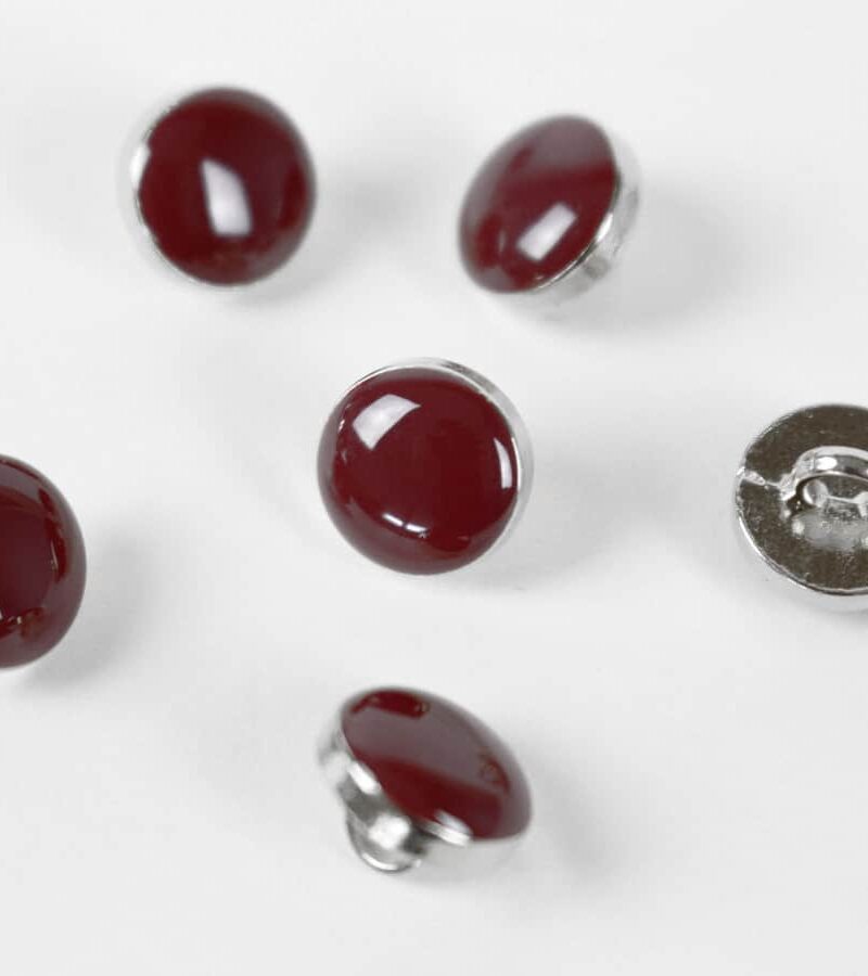 Bouton Elegant - bordeaux et argent
