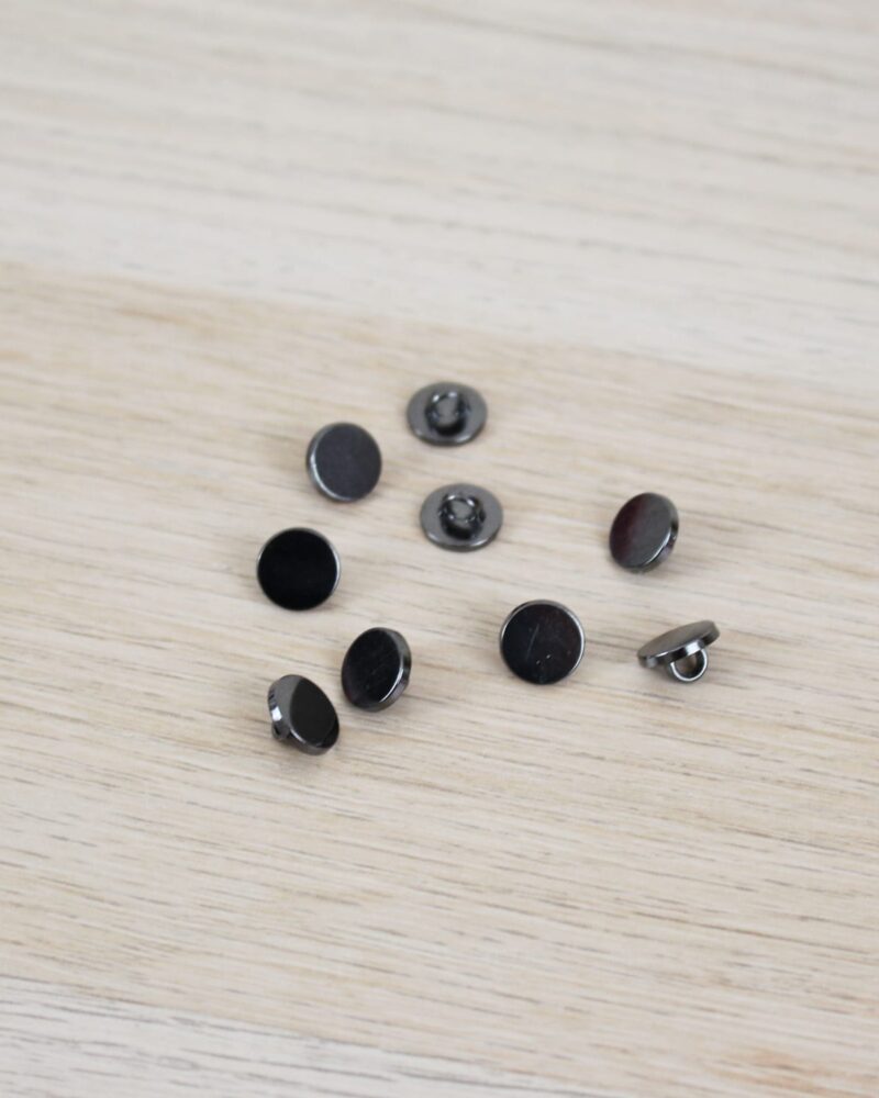 Boutons métal plat - black