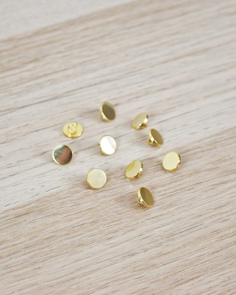 Boutons métal plat - doré