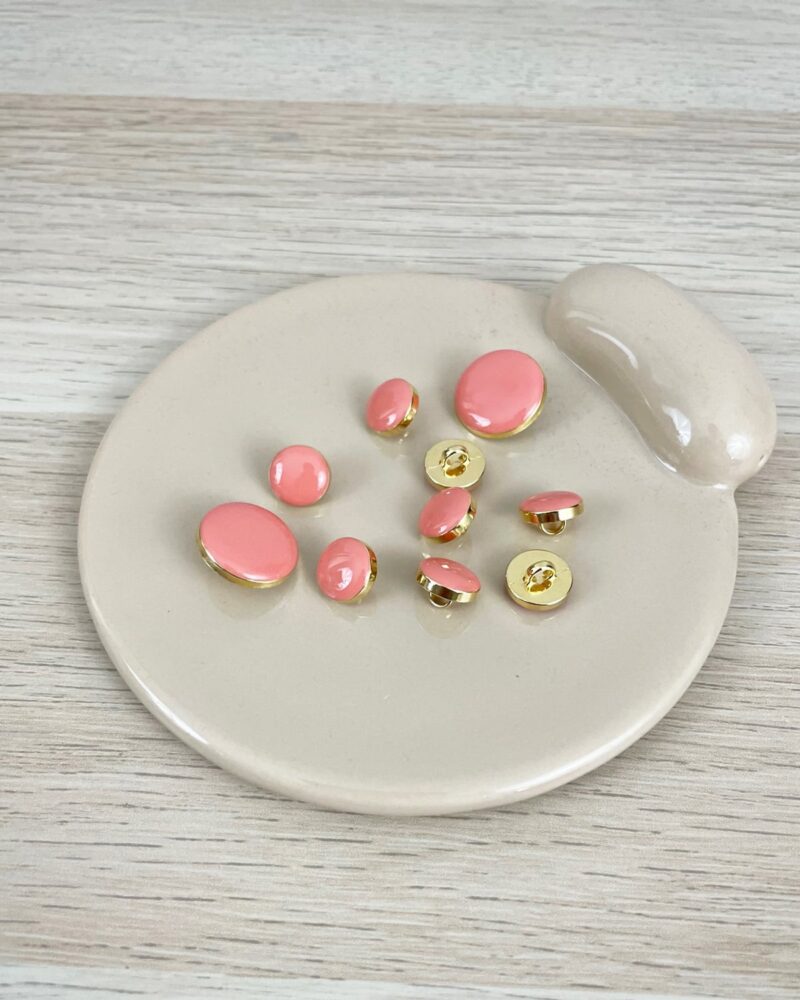 Bouton Elegant - tea rose et doré