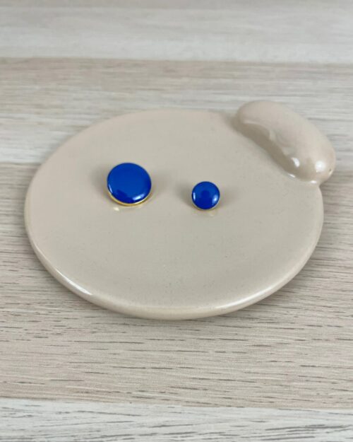 Bouton Elegant - bleu et doré