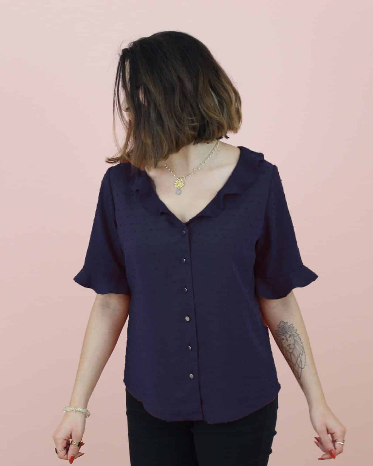 Kit blouse Christelle - bleu marine