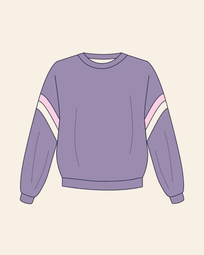 Dessin technique - Sweat Trinity Lilas