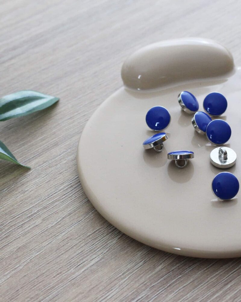 Bouton Elegant - bleu et argent