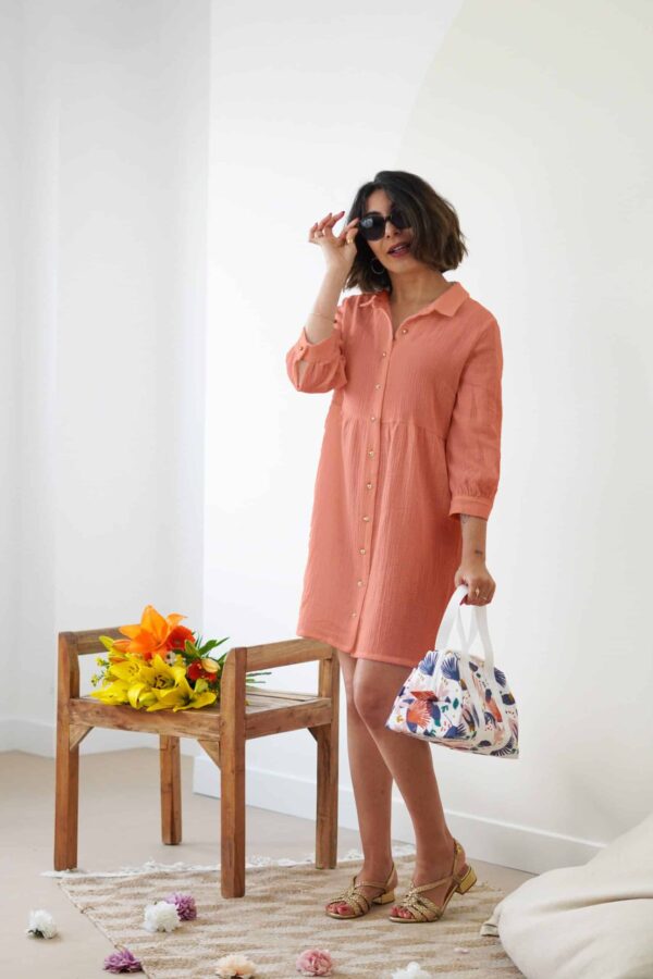 Kit robe Ginny - double gaze tea rose