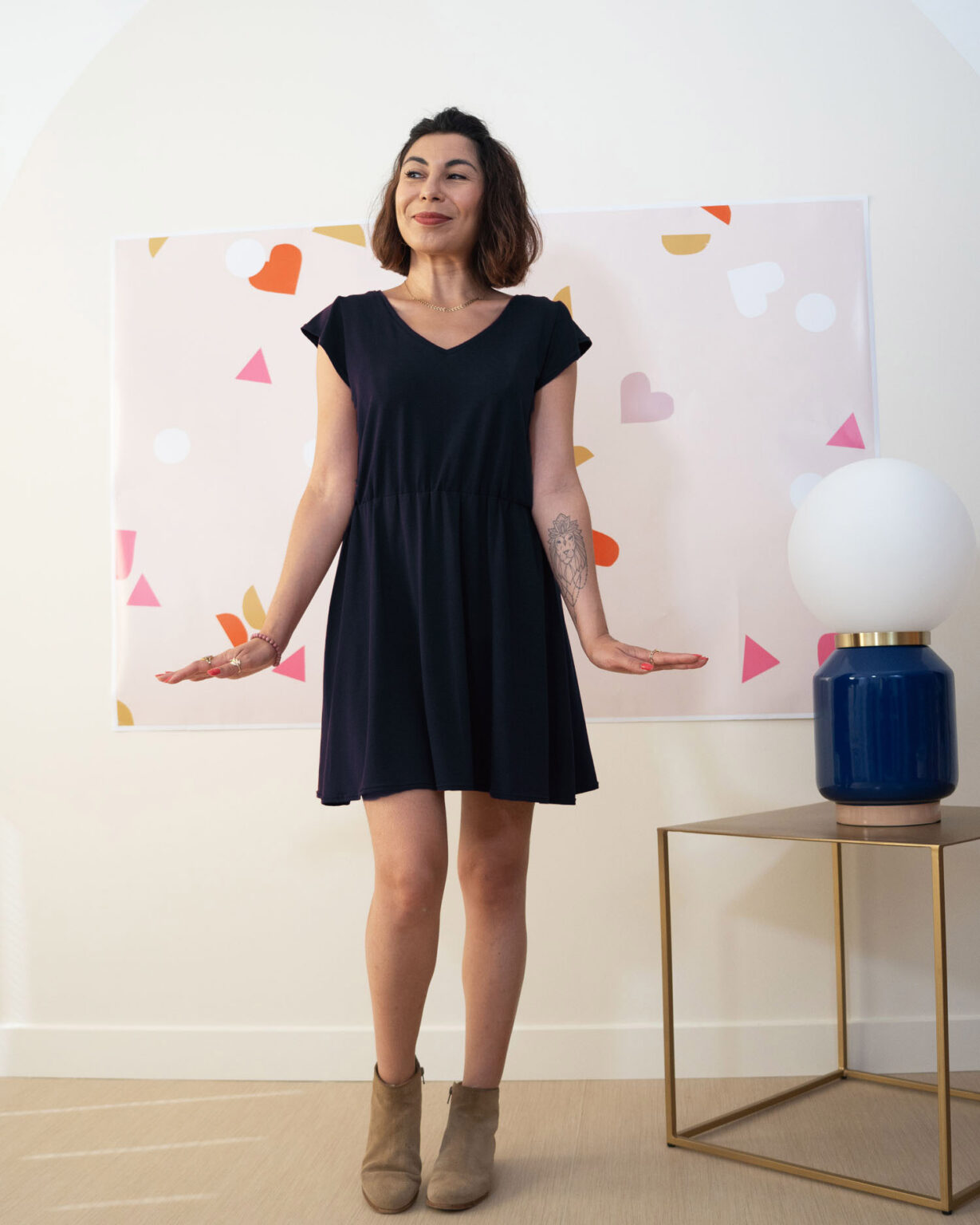 Robe Emilie - jersey bleu marine