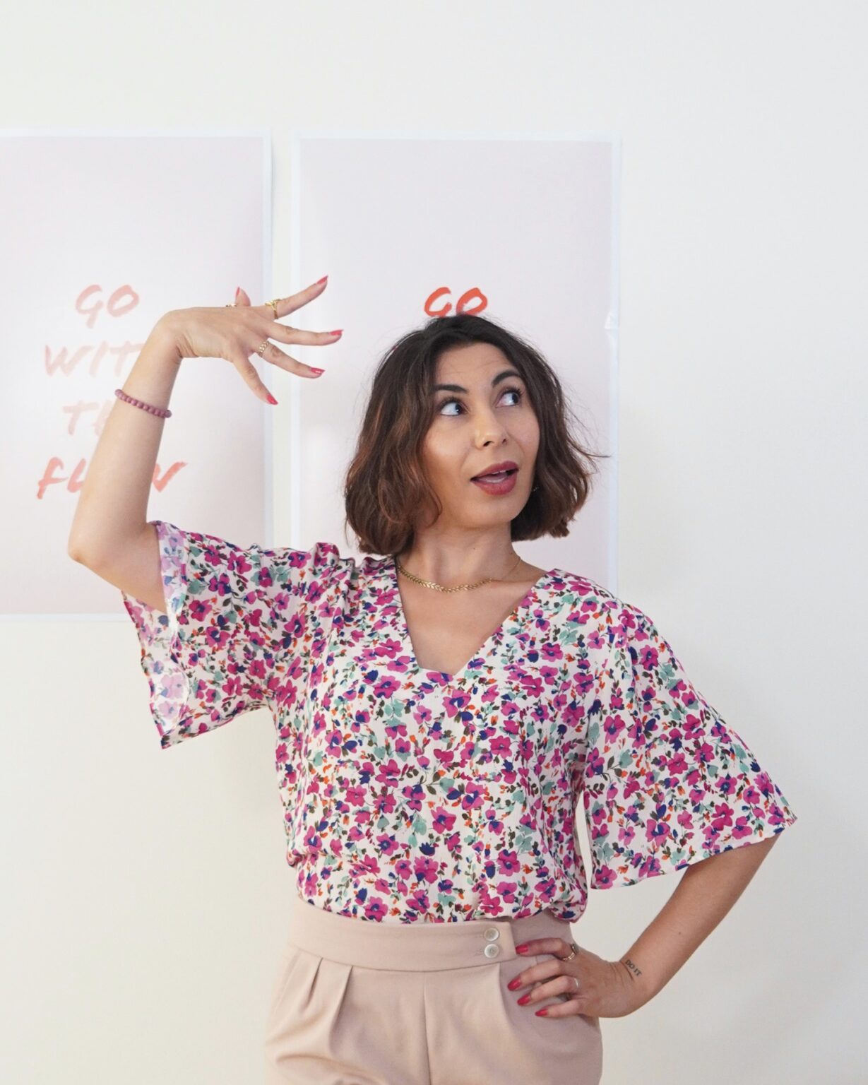 Kit blouse Pétillante - Pensée Fuchsia (1)