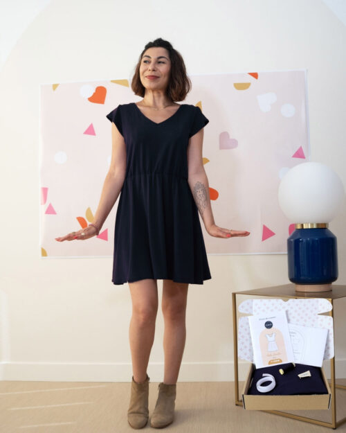 Kit robe Emilie - jersey bleu marine