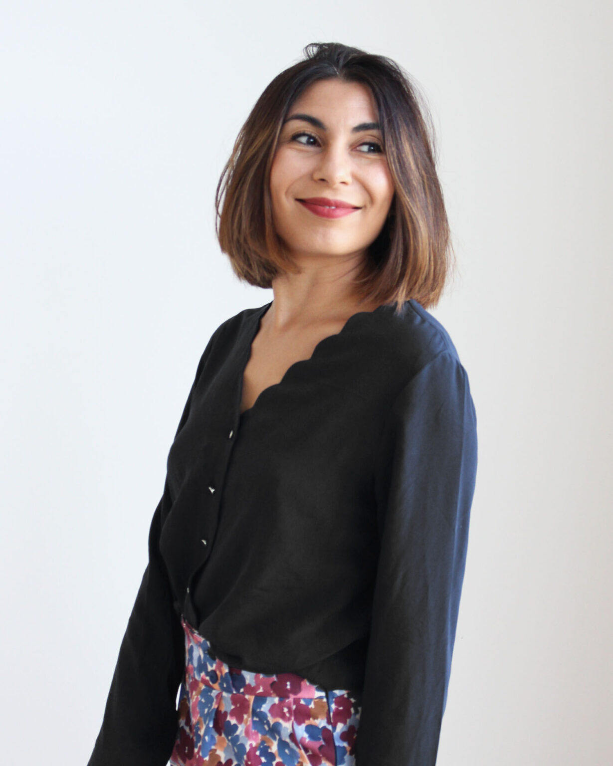 Kit chemisier Rose soie - noir