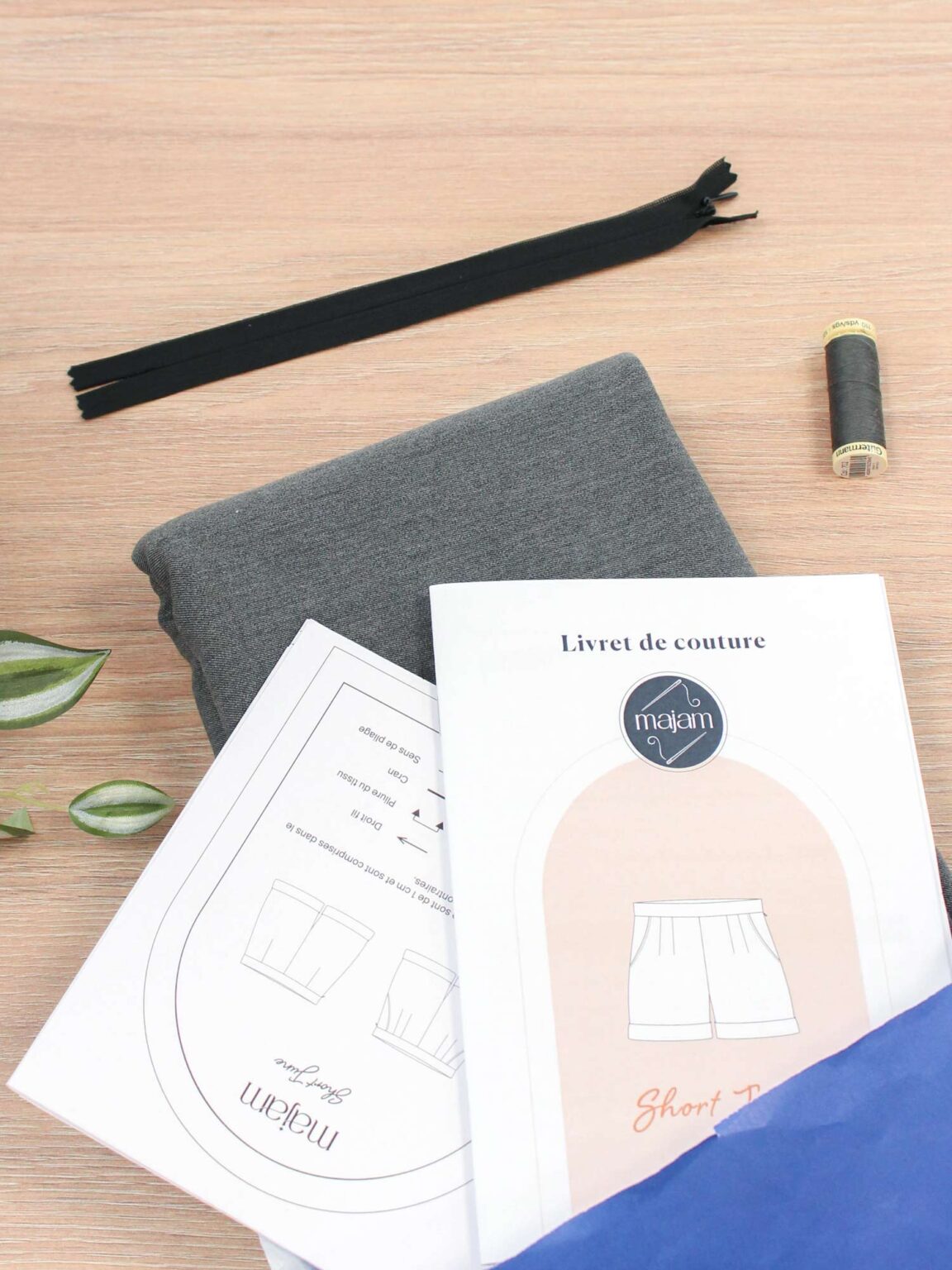 Kit short June Gabardine - gris