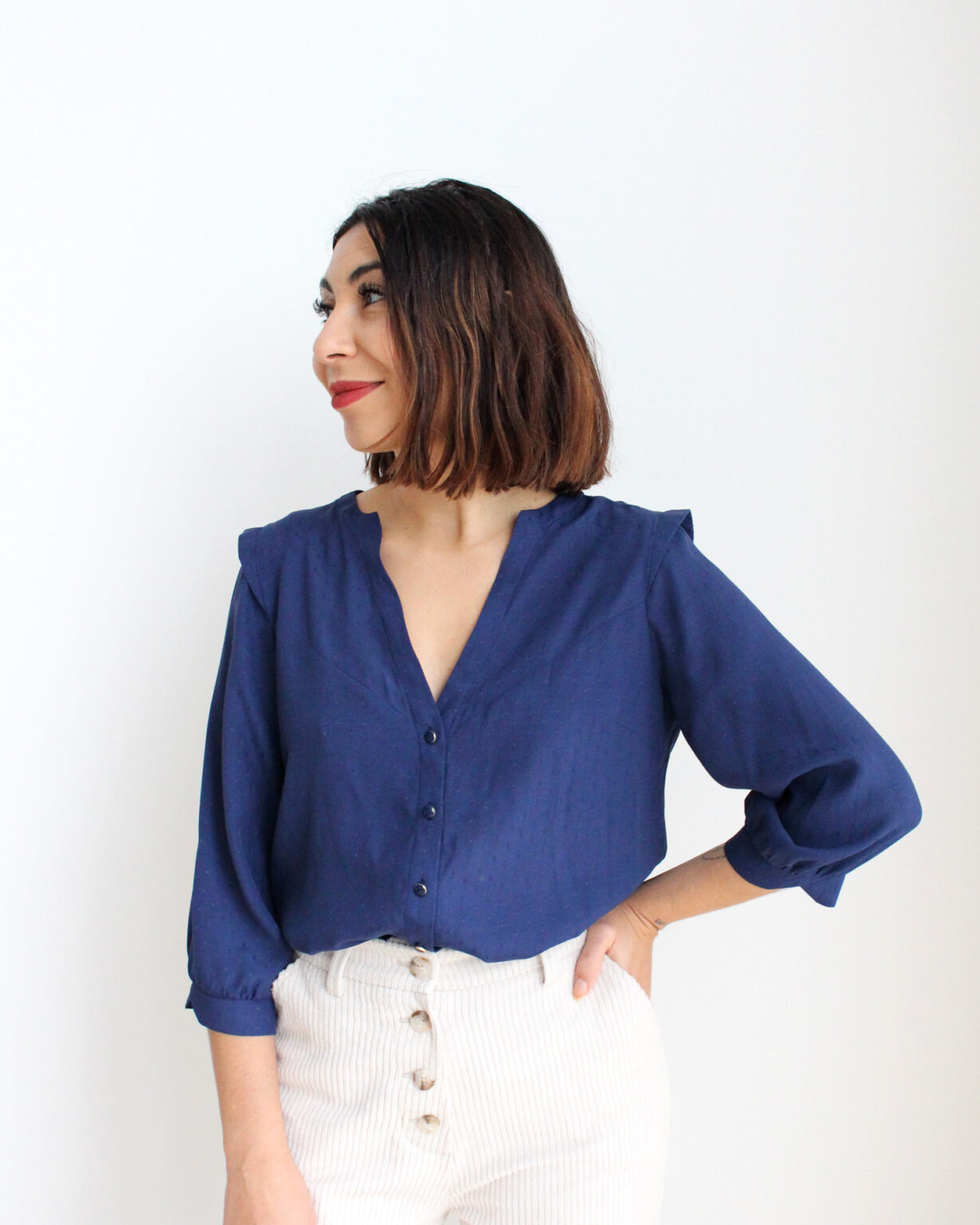 Kit blouse Solène - bleu marine
