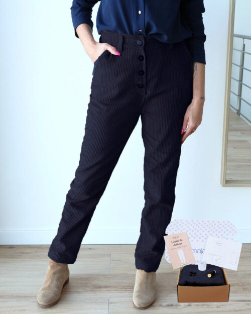 Kit pantalon Robbie -velours bleu marine