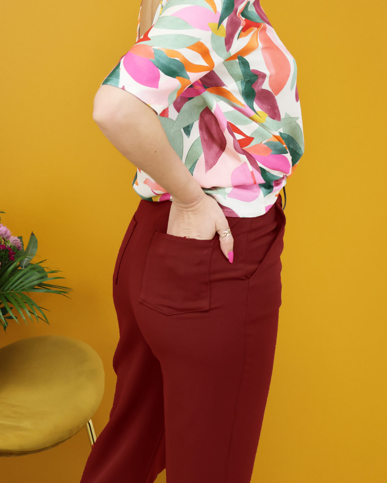 Kit pantalon Robbie - gabardine bordeaux