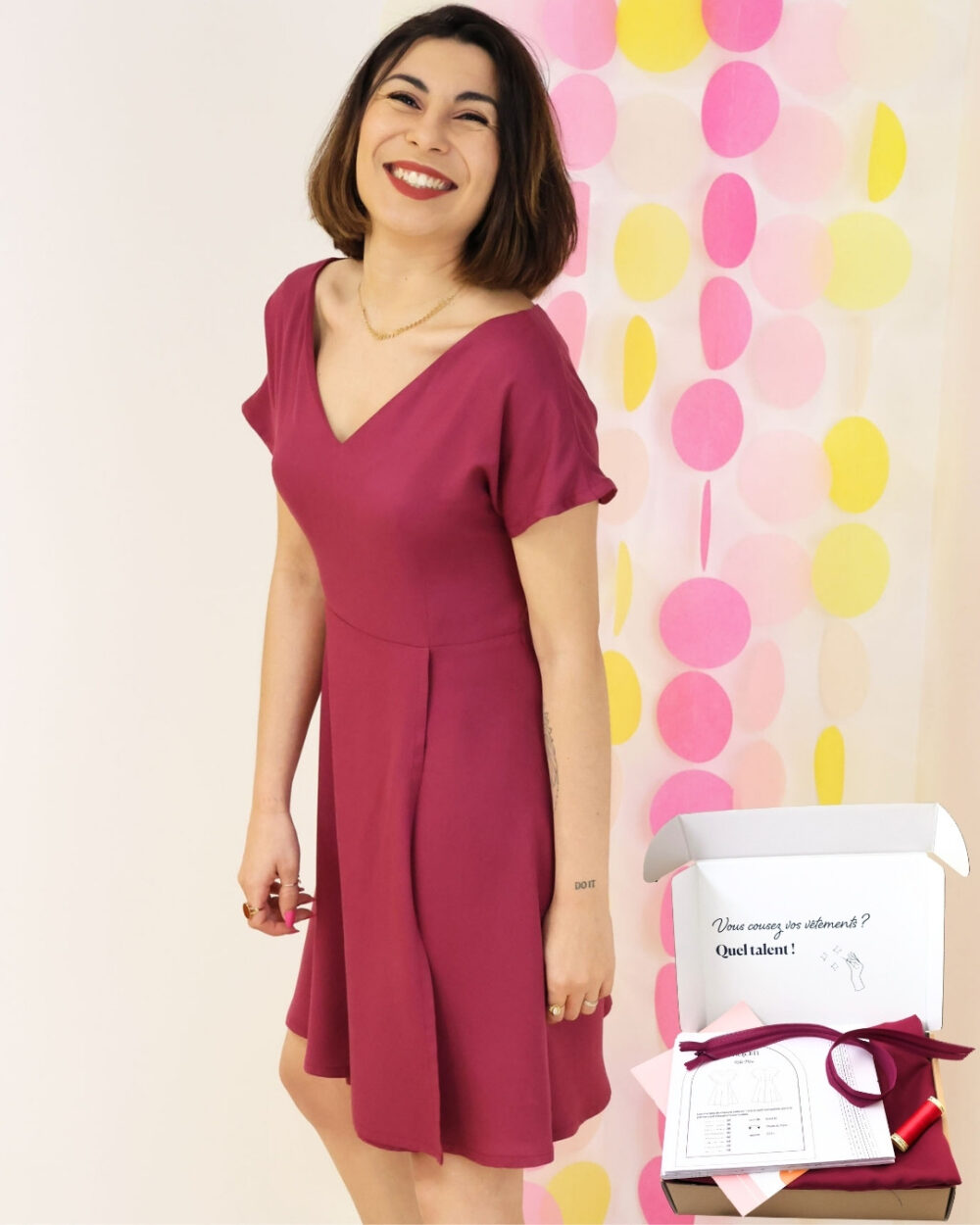 Kit robe Mai - framboise