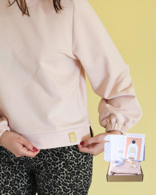 Kit sweat Happy Day - rose poudré