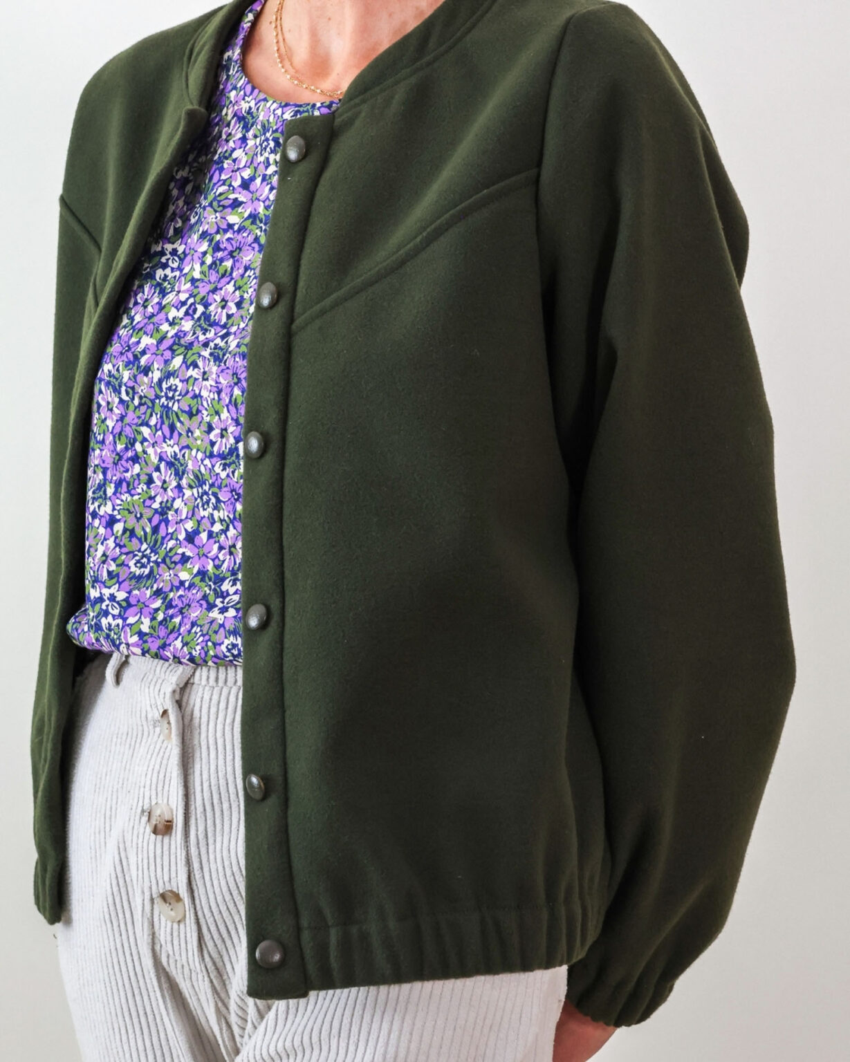 tissu lainage doux - kaki