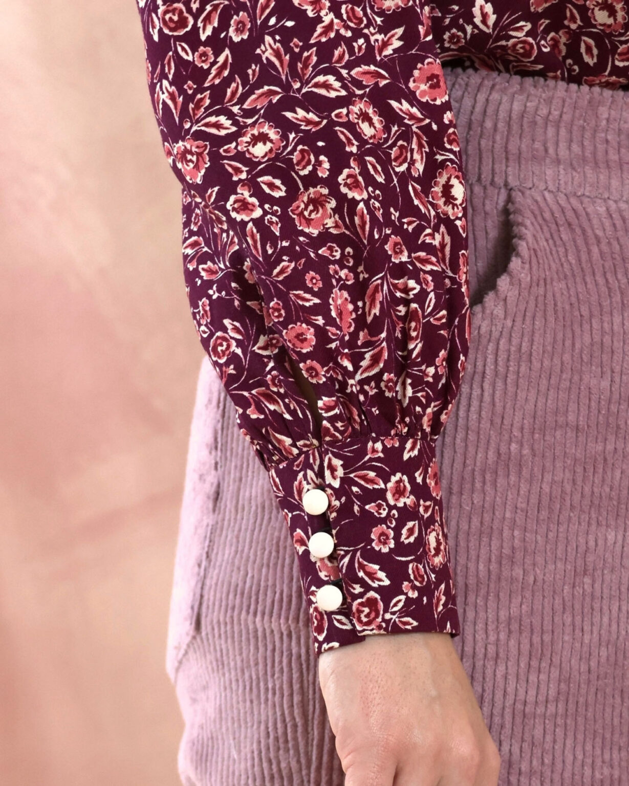 Kit Blouse-Polly - Burgundy