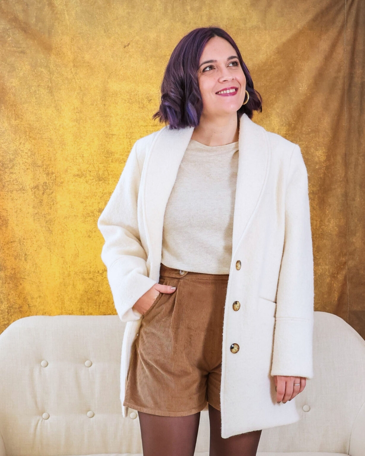 Kit short Swann - velours côtelé camel