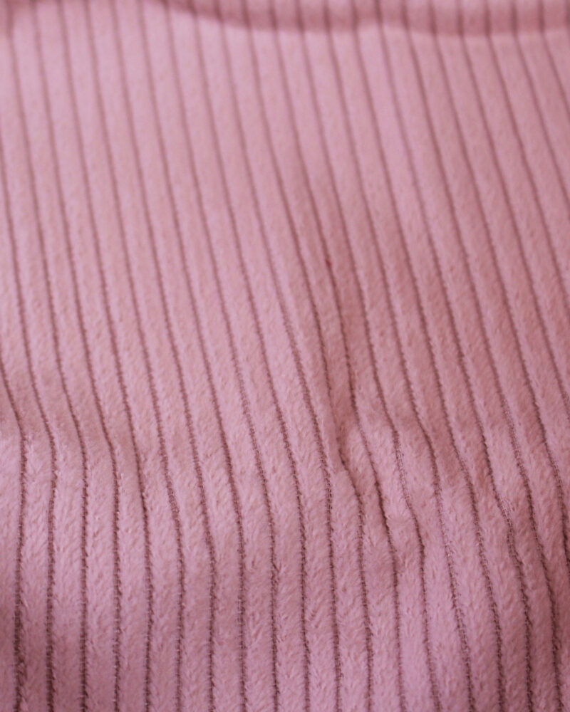 Tissu velours grosses côtes - rose