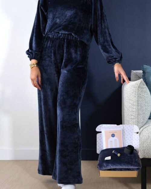 Kit pantalon Cosy - velours bleu