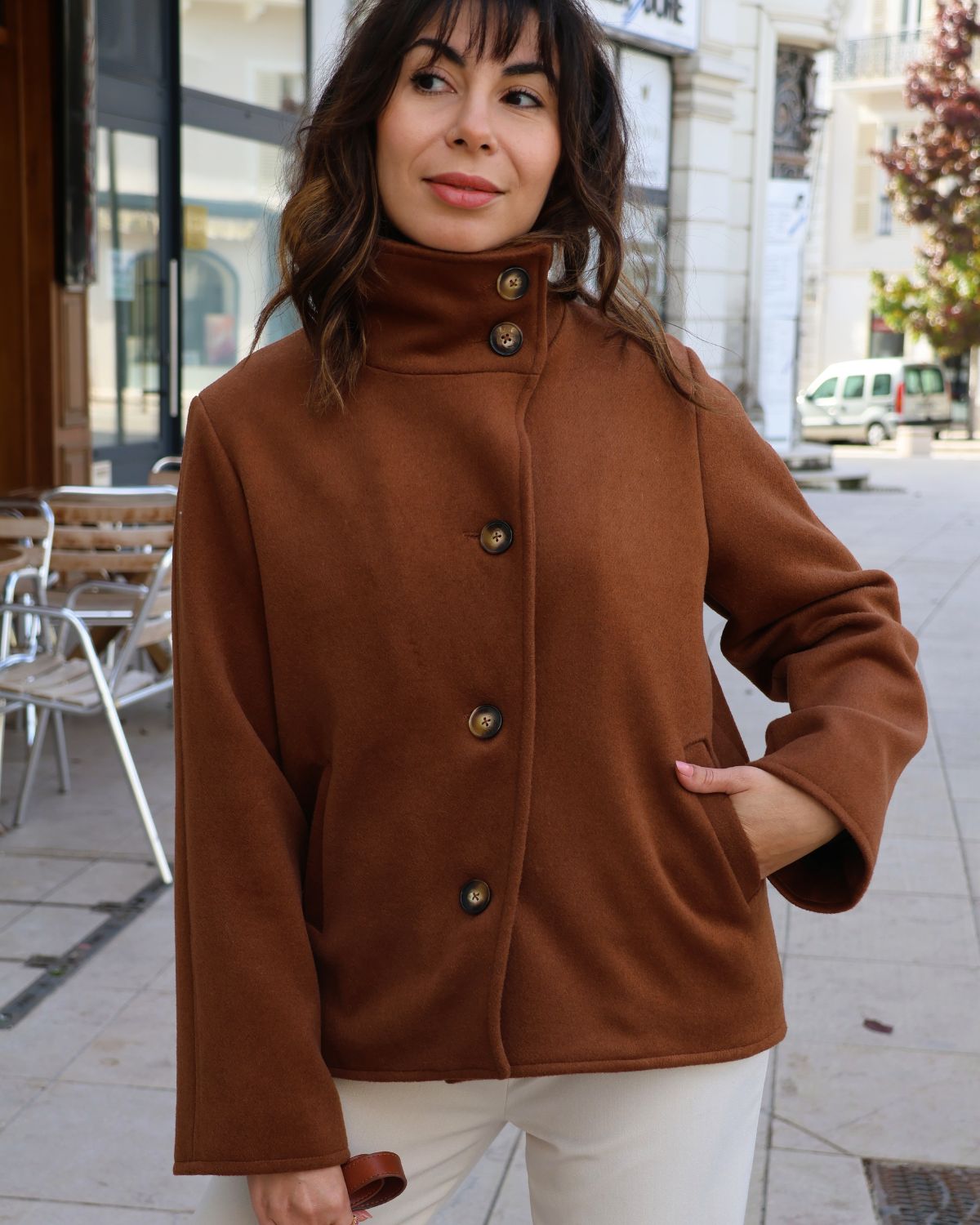 Manteau-Etna-Noisette-Fermé