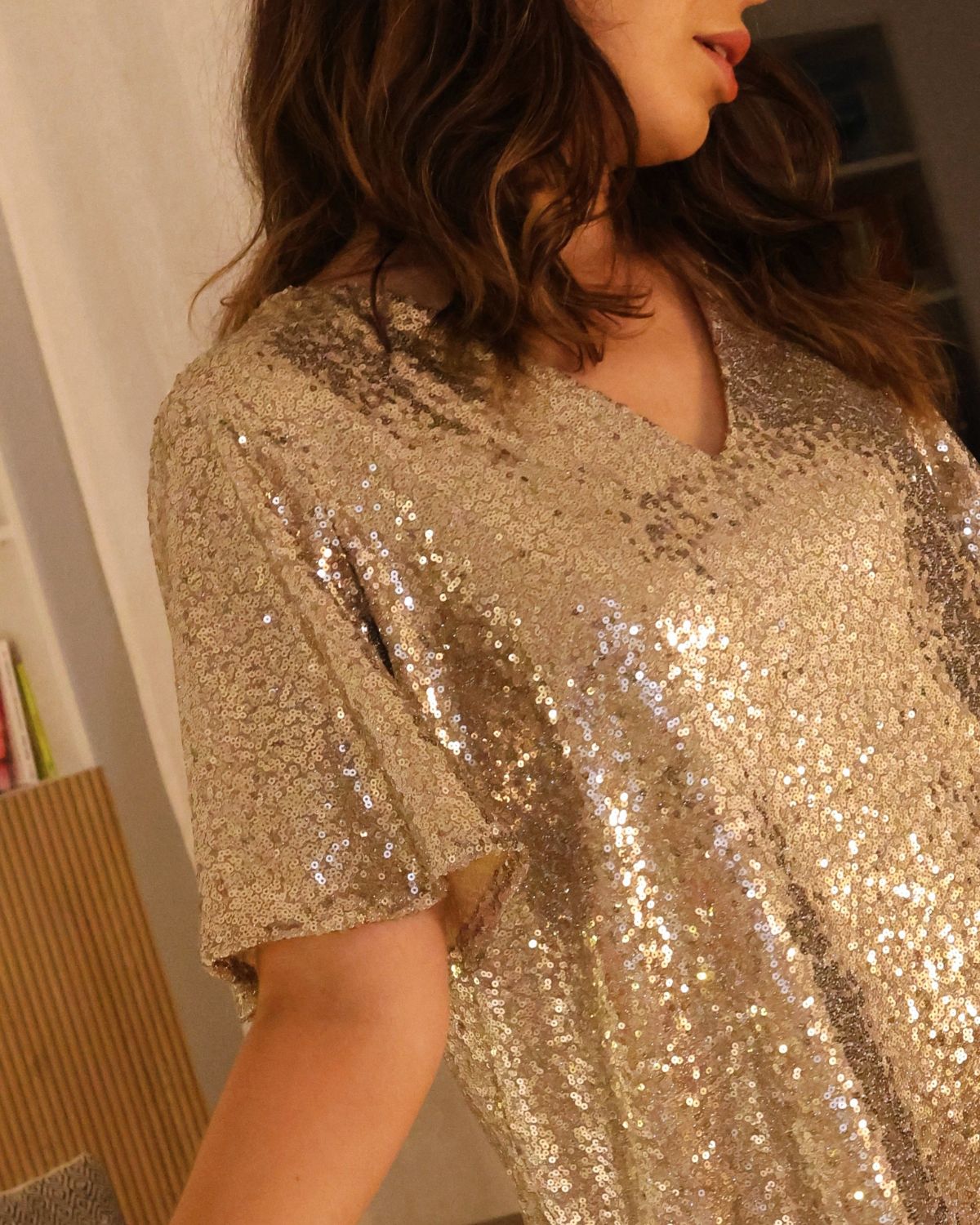 Robe-Graziella-champagne-zoom-manches