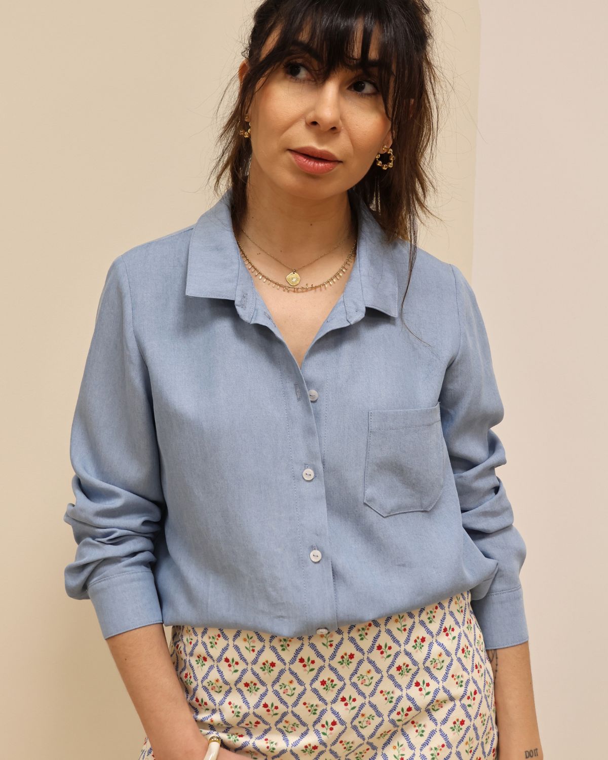 Chemise-Blanche-Lyocell-bleu-Merry