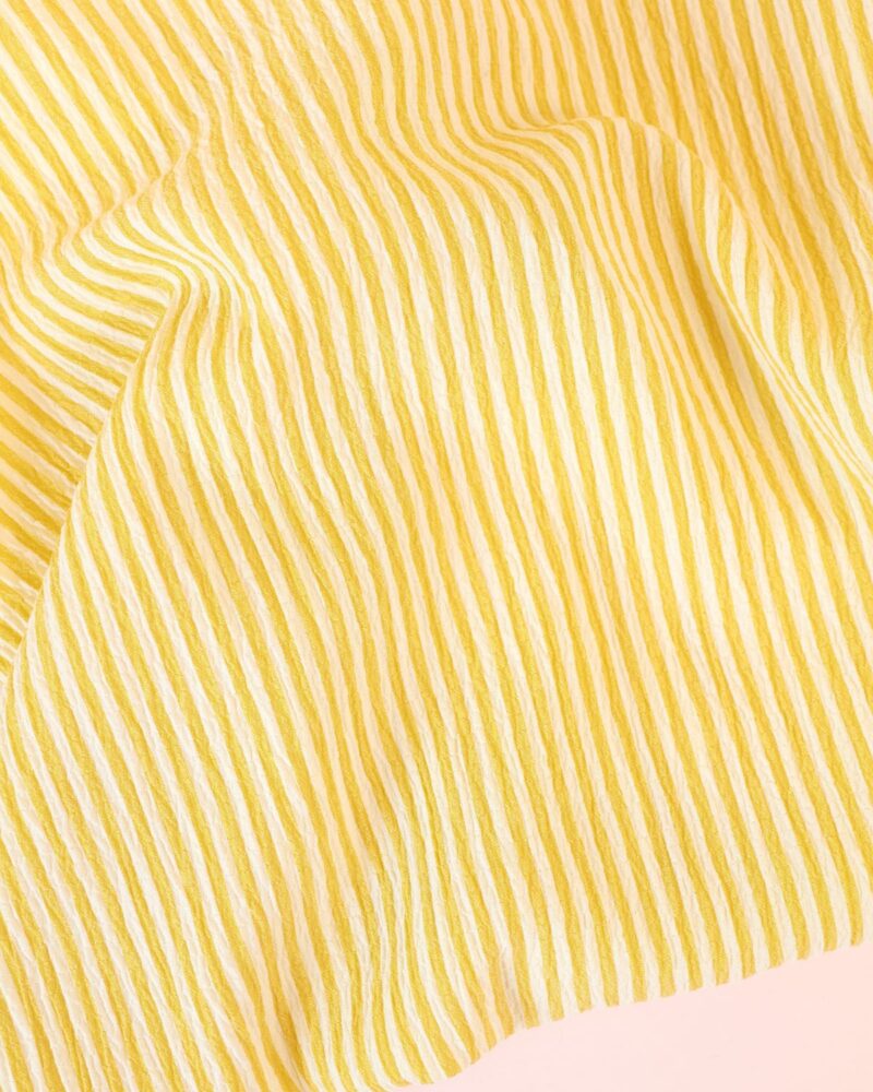 Seersucker-rayé-jaune